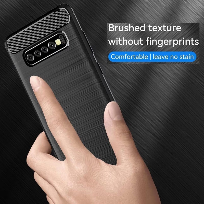Aikcks for Samsung Galaxy S10+Plus 5G Phone case, Shockproof, Scratch Resistant Carbon Fiber Jacket, Soft TPU, for Galaxy S10+Plus 5G case (Black,) - Image 5